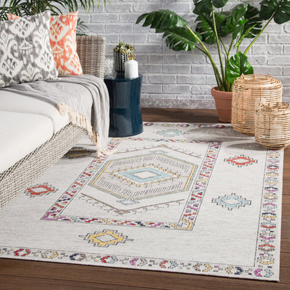 Polaris POL10 Indoor/Outdoor Rug by Jaipur Living in ivory, multicolor. Made from 100% polypropylene in a unique style.