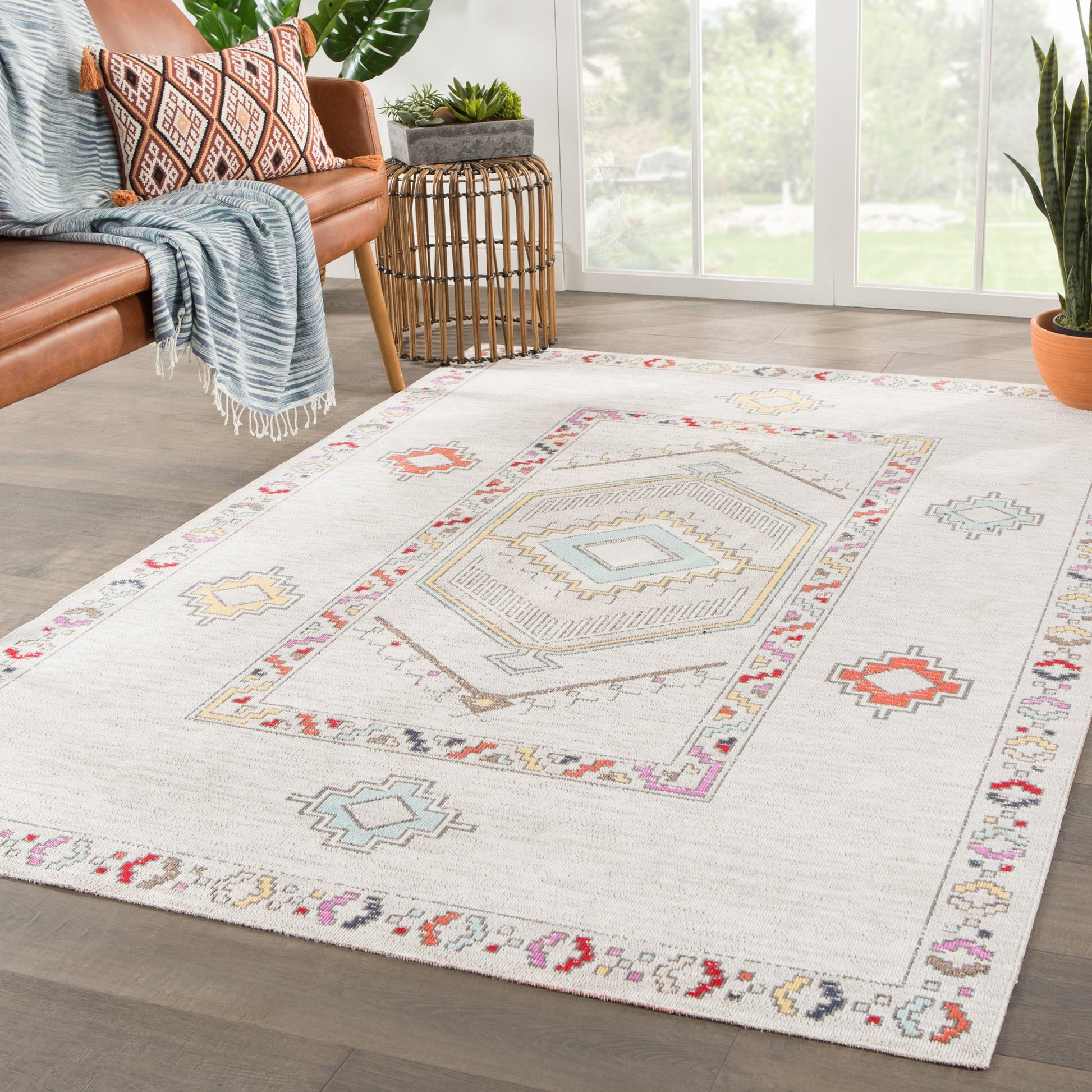 Polaris POL10 Indoor/Outdoor Rug by Jaipur Living in ivory, multicolor. Made from 100% polypropylene in a unique style.