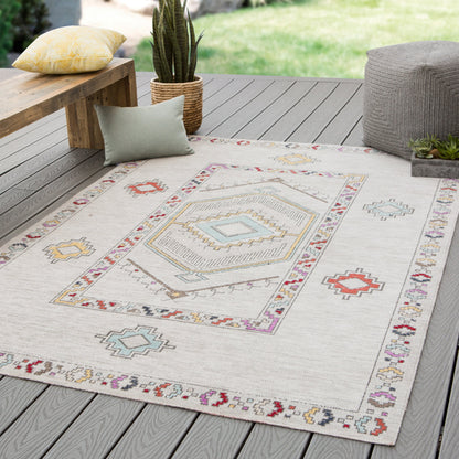 Polaris POL10 Indoor/Outdoor Rug by Jaipur Living in ivory, multicolor. Made from 100% polypropylene in a unique style.