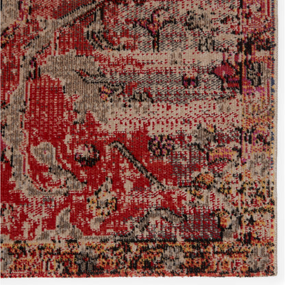 Polaris POL38 Indoor/Outdoor Rug by Jaipur Living in dark blue, red. Made from 100% polypropylene in a unique style.