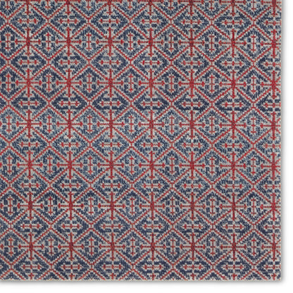 Polaris POL52 Indoor/Outdoor Rug by Jaipur Living in red, navy. Made from 100% polypropylene in a unique style.