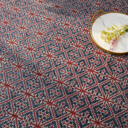 Polaris POL52 Indoor/Outdoor Rug by Jaipur Living in red, navy. Made from 100% polypropylene in a unique style.