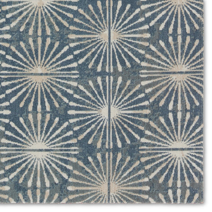 Polaris POL53 Indoor/Outdoor Rug by Jaipur Living in blue, cream. Made from 100% polypropylene in a unique style.