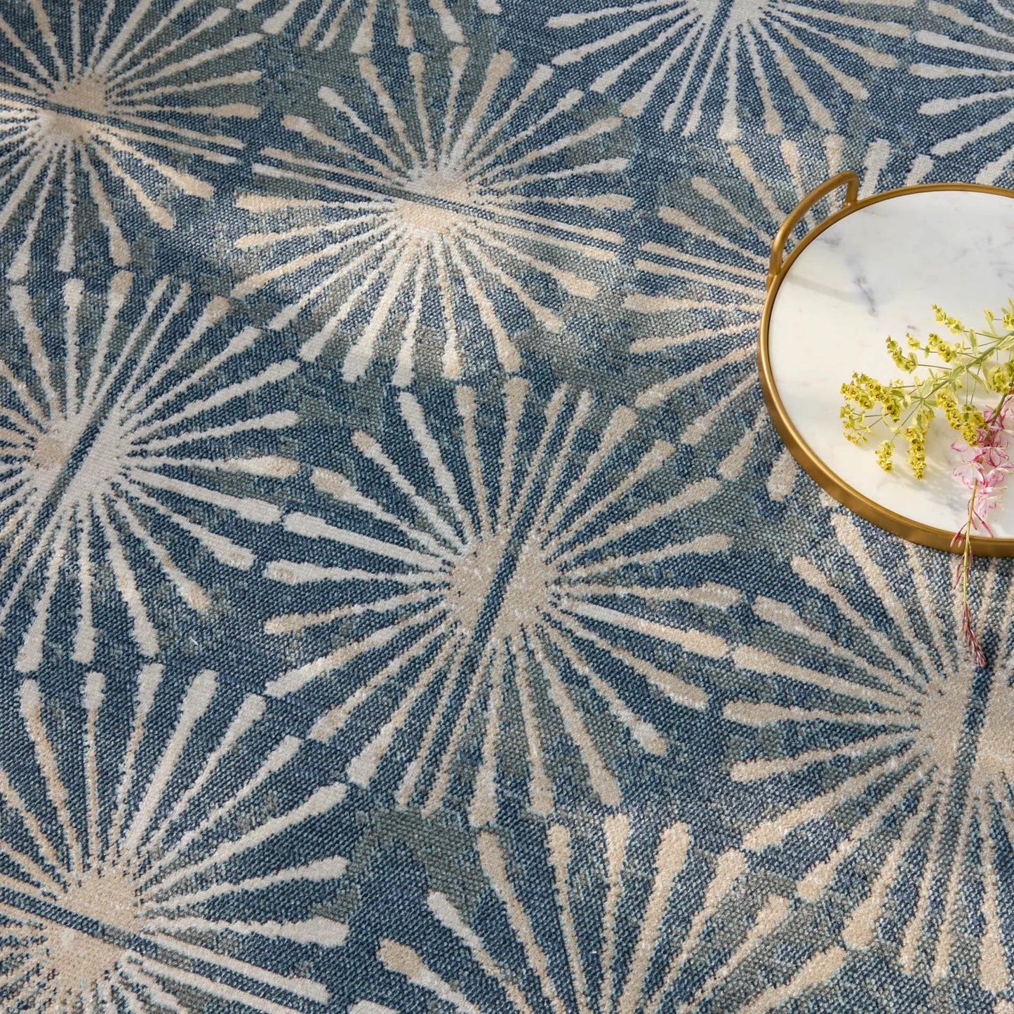 005 SI-2077575,SI-2077578,SI-2077579,SI-2354794,SI-2386380 | Closeup | Polaris POL53 Indoor/Outdoor Rug by Jaipur Living in blue, cream. Made from 100% polypropylene in a unique style.