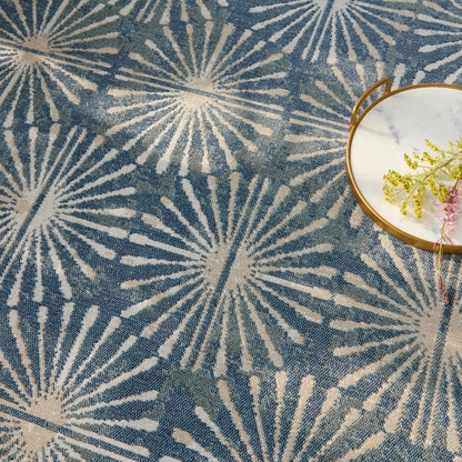 Polaris POL53 Indoor/Outdoor Rug by Jaipur Living in blue, cream. Made from 100% polypropylene in a unique style.