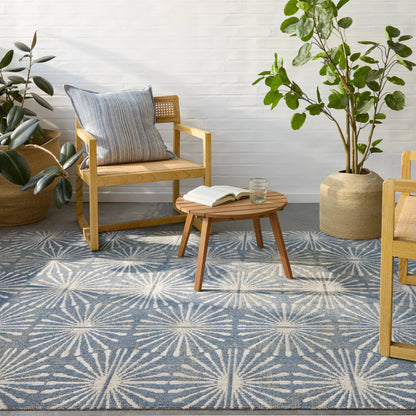Polaris POL53 Indoor/Outdoor Rug by Jaipur Living in blue, cream. Made from 100% polypropylene in a unique style.