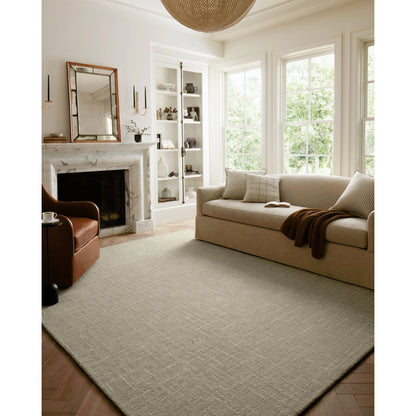 Polly POL-06 Rug by Chris Loves Julia x Loloi in spa, ivory. Made from 71% wool, 29% jute pile in a unique style.