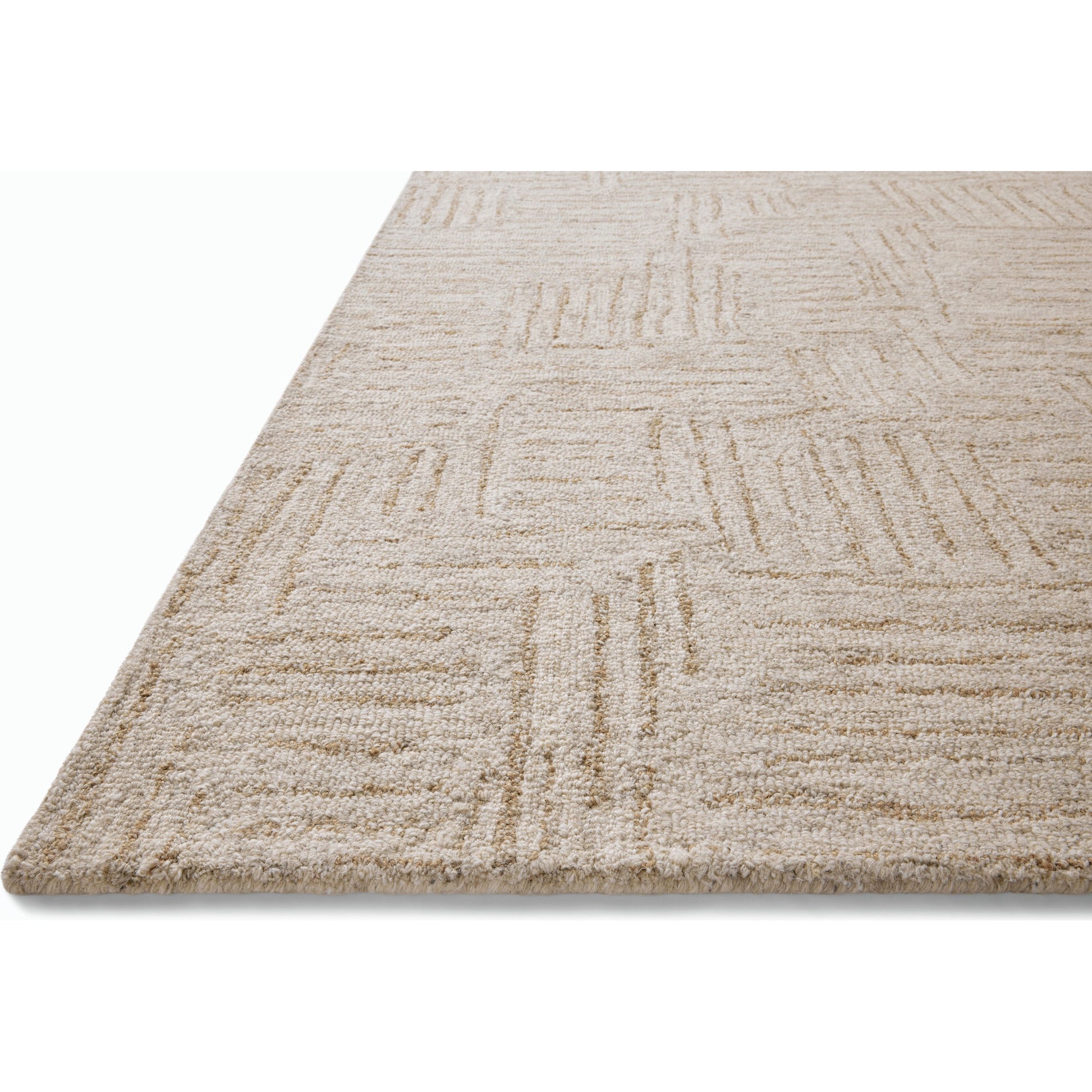 Polly POL-08 Rug by Chris Loves Julia x Loloi in smoke, sand. Made from 71% wool, 29% jute pile in a unique style.