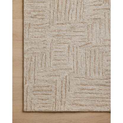 Polly POL-08 Rug by Chris Loves Julia x Loloi in smoke, sand. Made from 71% wool, 29% jute pile in a unique style.
