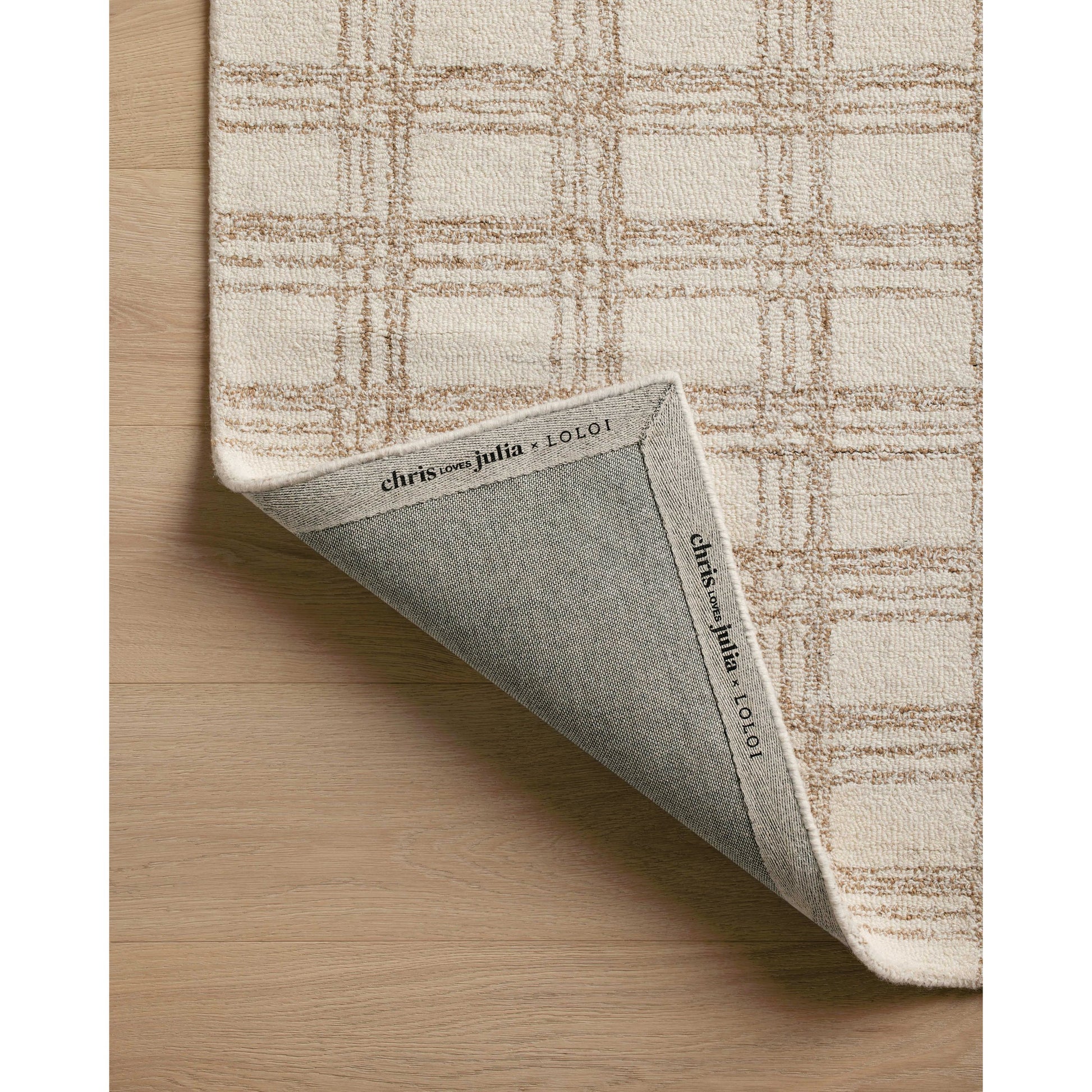 Polly POL-12 Rug by Chris Loves Julia x Loloi in cream, sand. Made from 71% wool, 29% jute pile in a unique style.