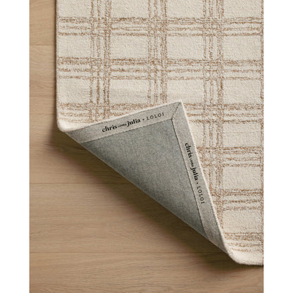 Polly POL-12 Rug by Chris Loves Julia x Loloi in cream, sand. Made from 71% wool, 29% jute pile in a unique style.