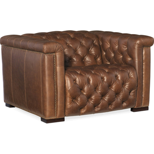 Savion Grandier Power Recliner by Hooker Furniture. Made from leather in a transitional style.