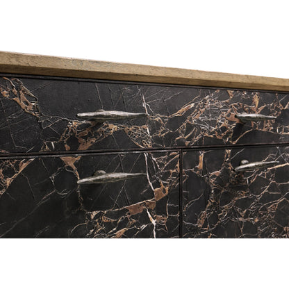 Stone Ridge Marble Credenza by Jonathan Charles in tully light acacia. Made from acacia in a modern style.