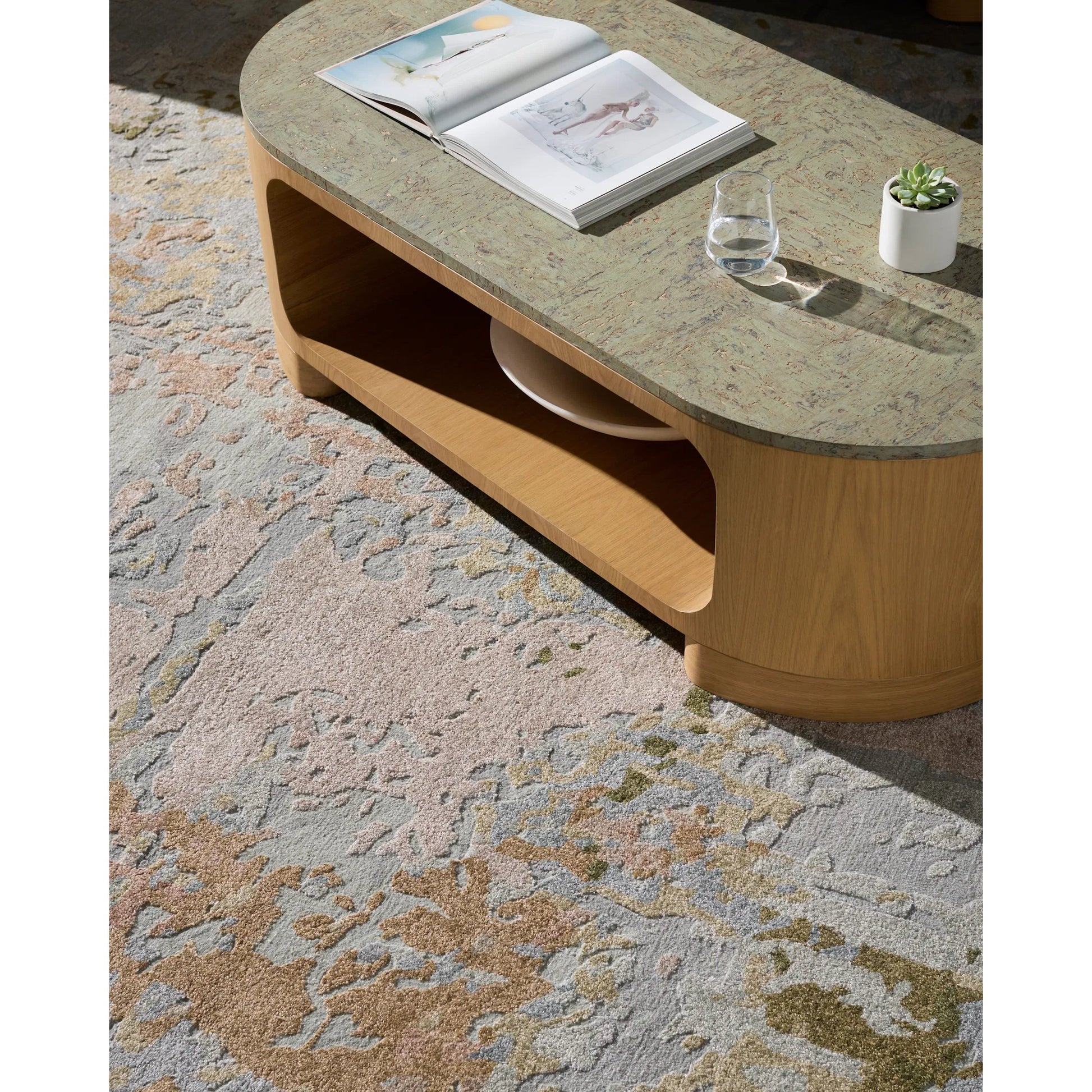 Poros Coffee Table by Surya. Made from cork veneer, oak in a eclectic & global style.