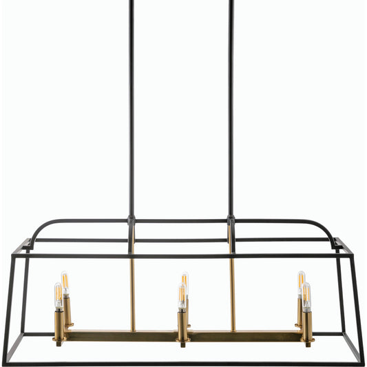 Possini Chandelier - 536124 by Surya in fixture: black, cord: white and electroplatedpaintedpaintedmetallic. Made from iron in a modern style.