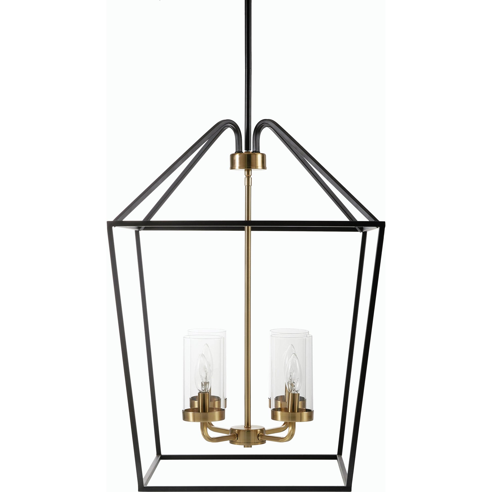 Possini Chandelier - 536131 by Surya in fixture: black, shade: clear, cord: white and paintedpaintedmetallic. Made from iron in a modern style.