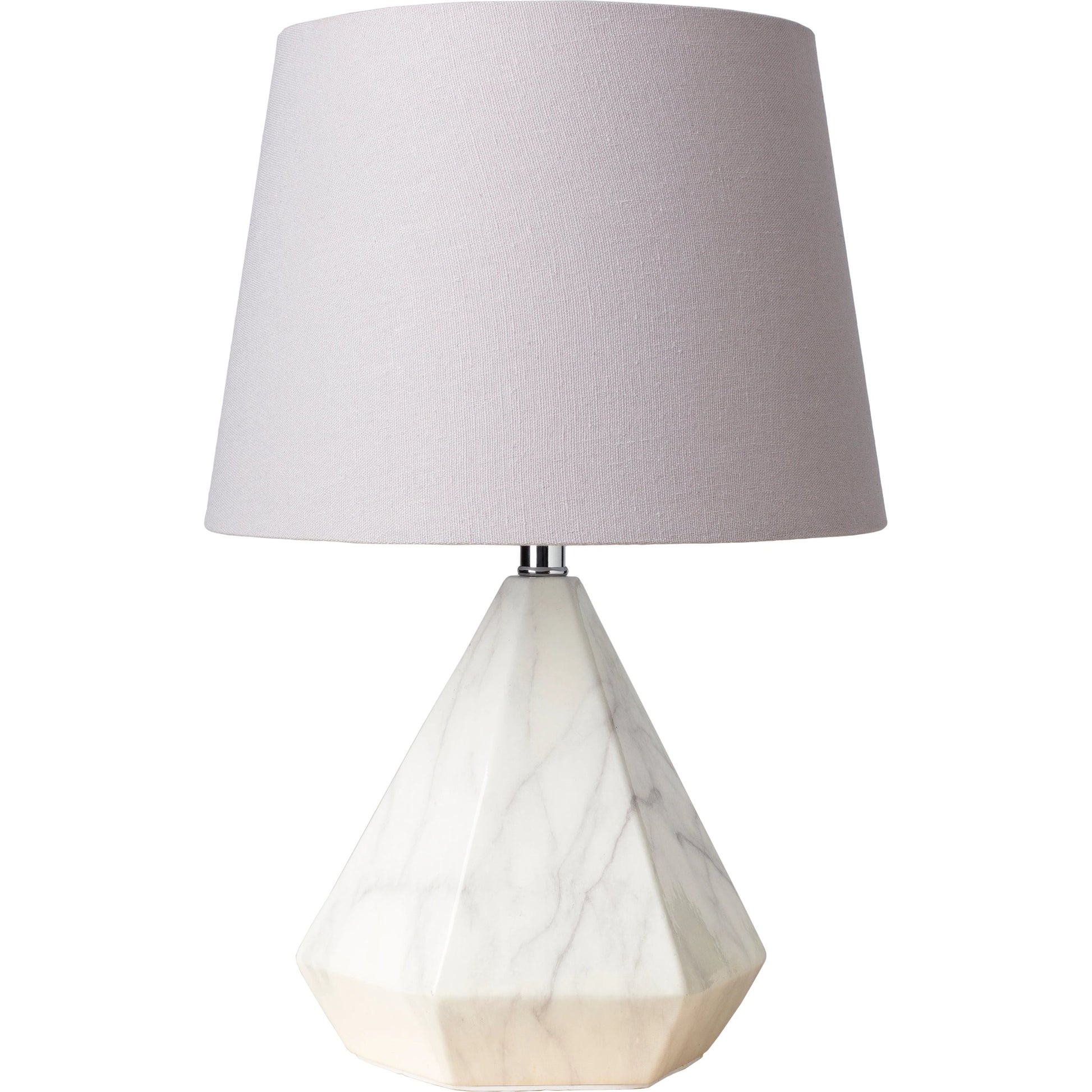 Posh - 19830 by Surya in light gray, n/a and base marbled. Made from linen, polyester, ceramic, metal - iron, 100% metal in a modern style.
