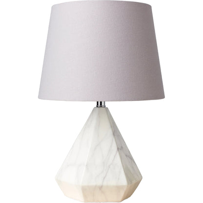 Posh - 19830 by Surya in light gray, n/a and base marbled. Made from linen, polyester, ceramic, metal - iron, 100% metal in a modern style.