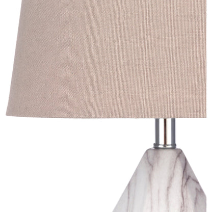 Posh - 19830 by Surya in light gray, n/a and base marbled. Made from linen, polyester, ceramic, metal - iron, 100% metal in a modern style.