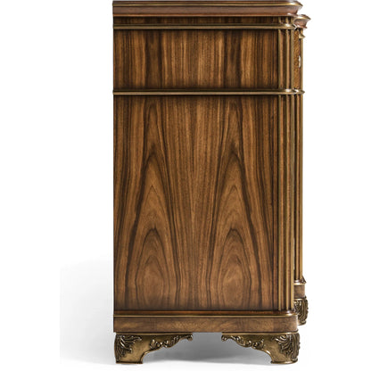 Viceroy Buffet by Jonathan Charles in viceroy brown santos. Made from local mahogany, oak, celejeria veneer, oak veneer, brass, acacia veneer, santos rosewood crown veneer in a traditional style.