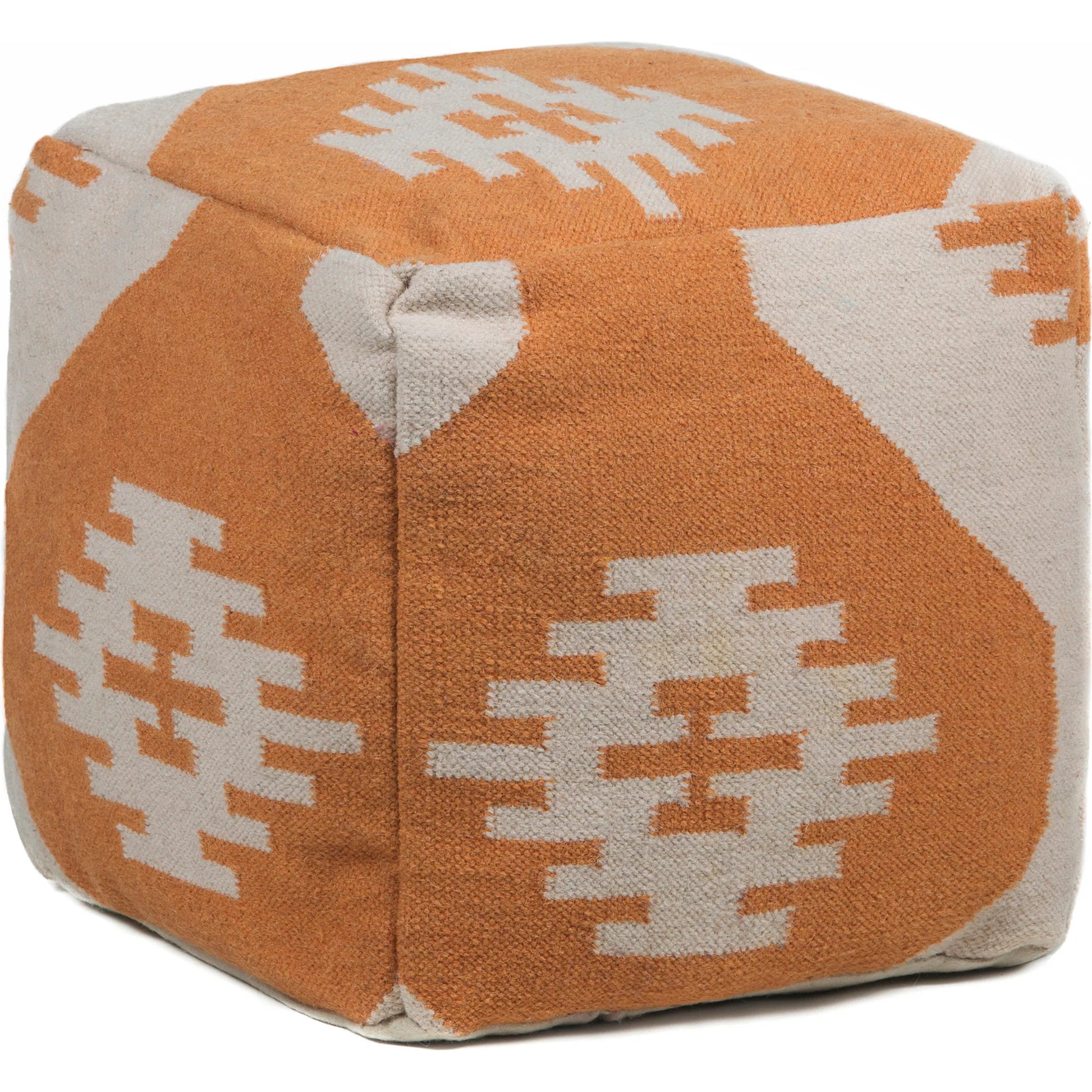 Pouf POU-129 by Chandra. Made from outer: wool, filling: cotton in a rustic style.
