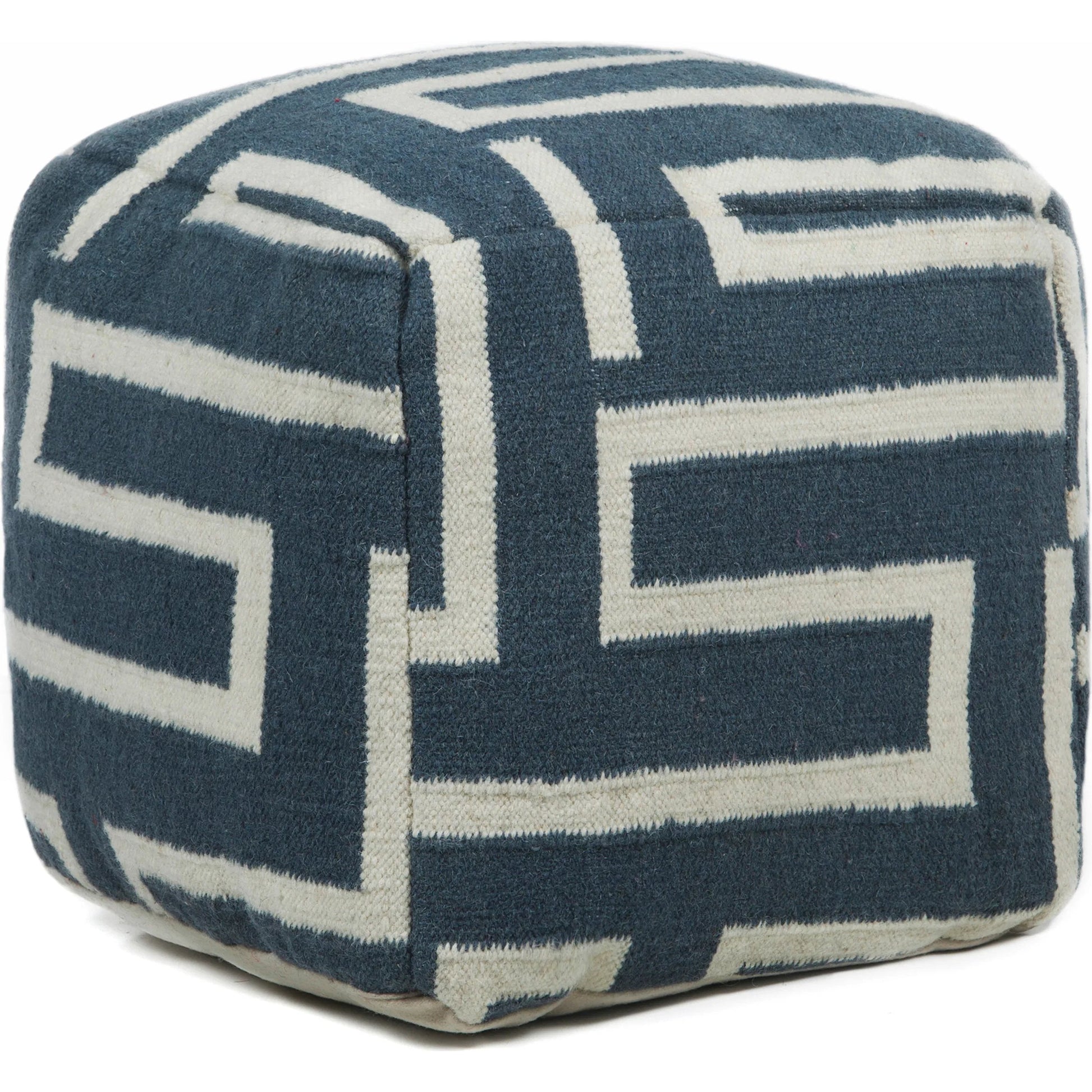 Pouf POU-133 by Chandra. Made from outer: wool, filling: cotton in a rustic style.