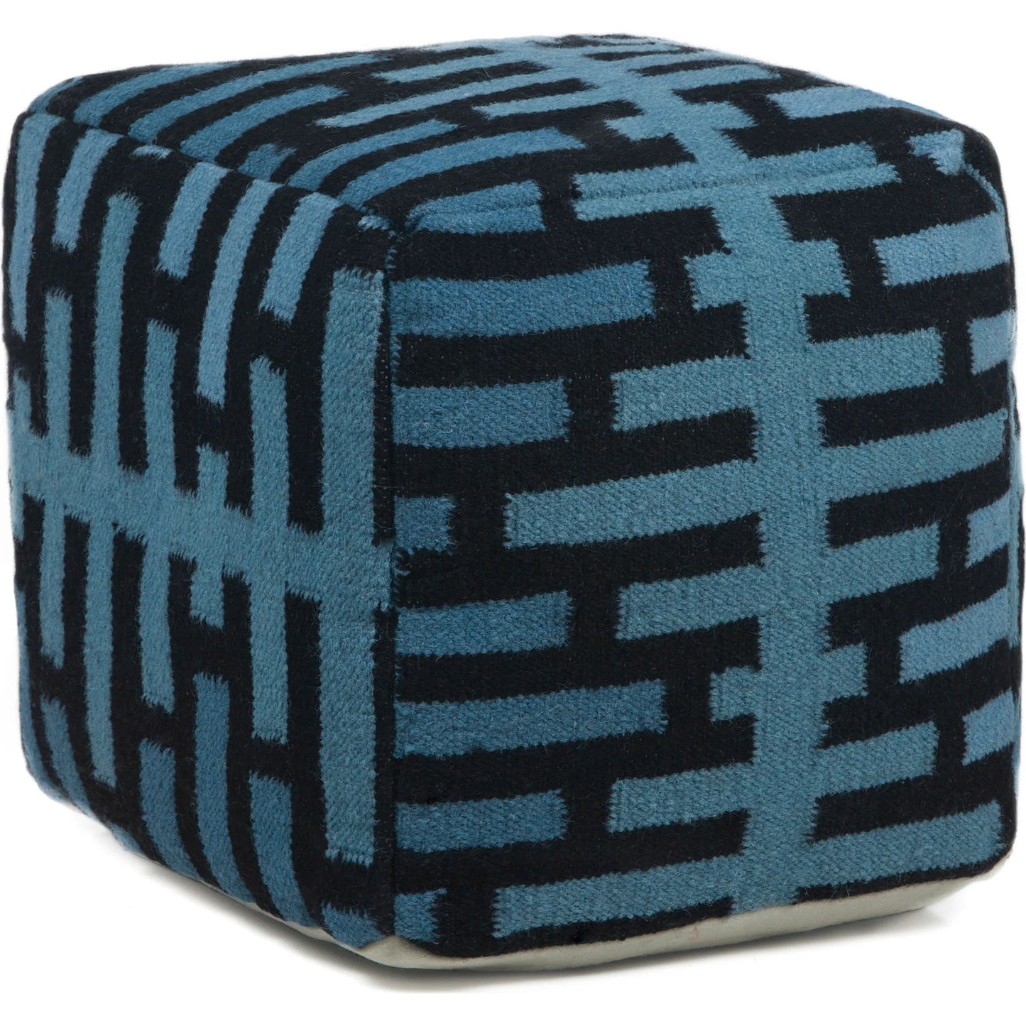 001 SI-2349084 | Primary Silo | Pouf POU-140 by Chandra. Made from outer: wool, filling: cotton in a rustic style.