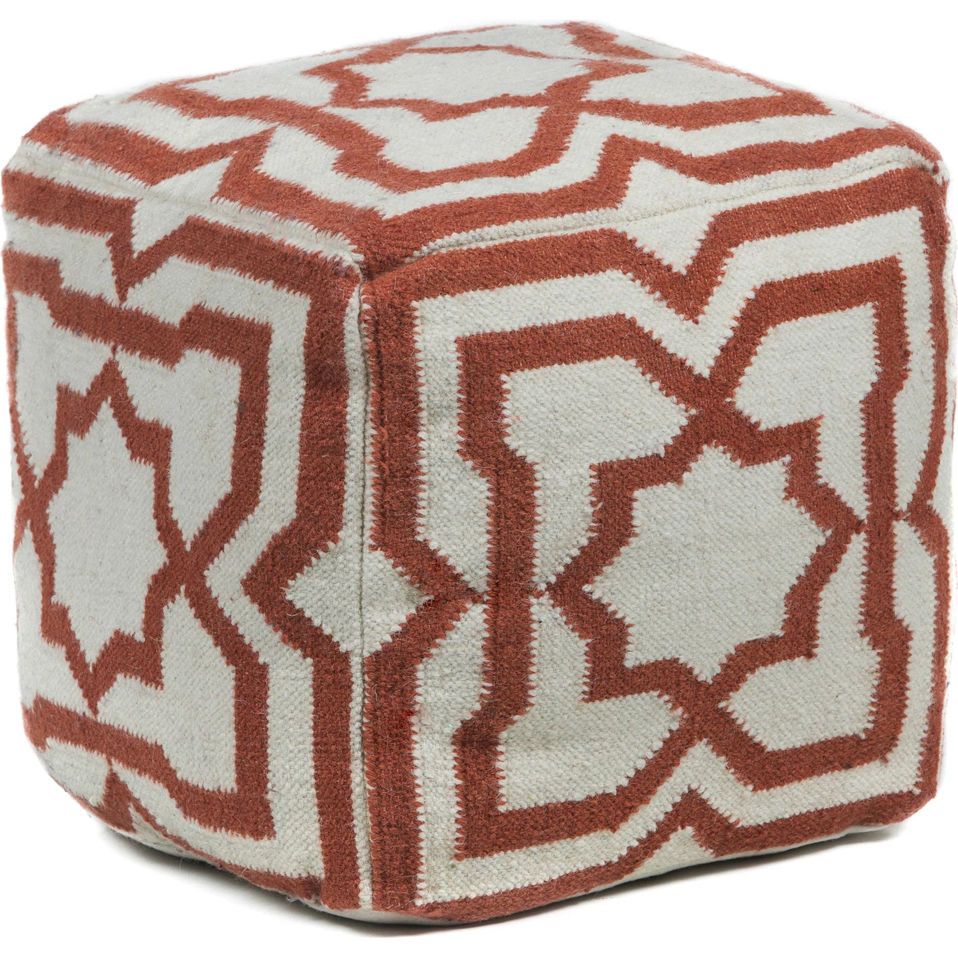 Pouf POU-141 by Chandra. Made from outer: wool, filling: cotton in a rustic style.