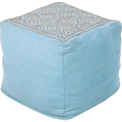 POUF-204 by Surya in navy, taupe. Made from 85% linen, 15% others in a modern style.