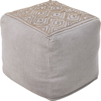 POUF-204 by Surya in navy, taupe. Made from 85% linen, 15% others in a modern style.