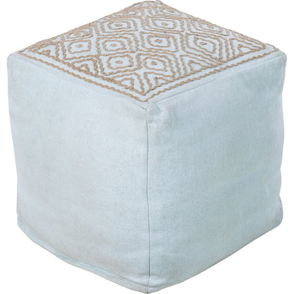 POUF-204 by Surya in navy, taupe. Made from 85% linen, 15% others in a modern style.