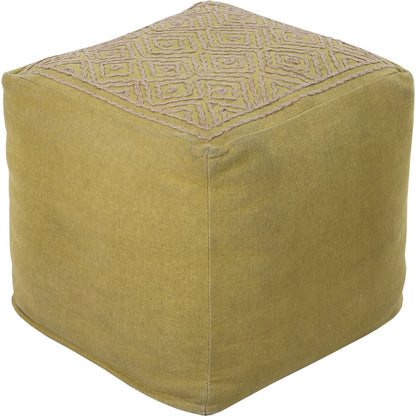 POUF-204 by Surya in navy, taupe. Made from 85% linen, 15% others in a modern style.