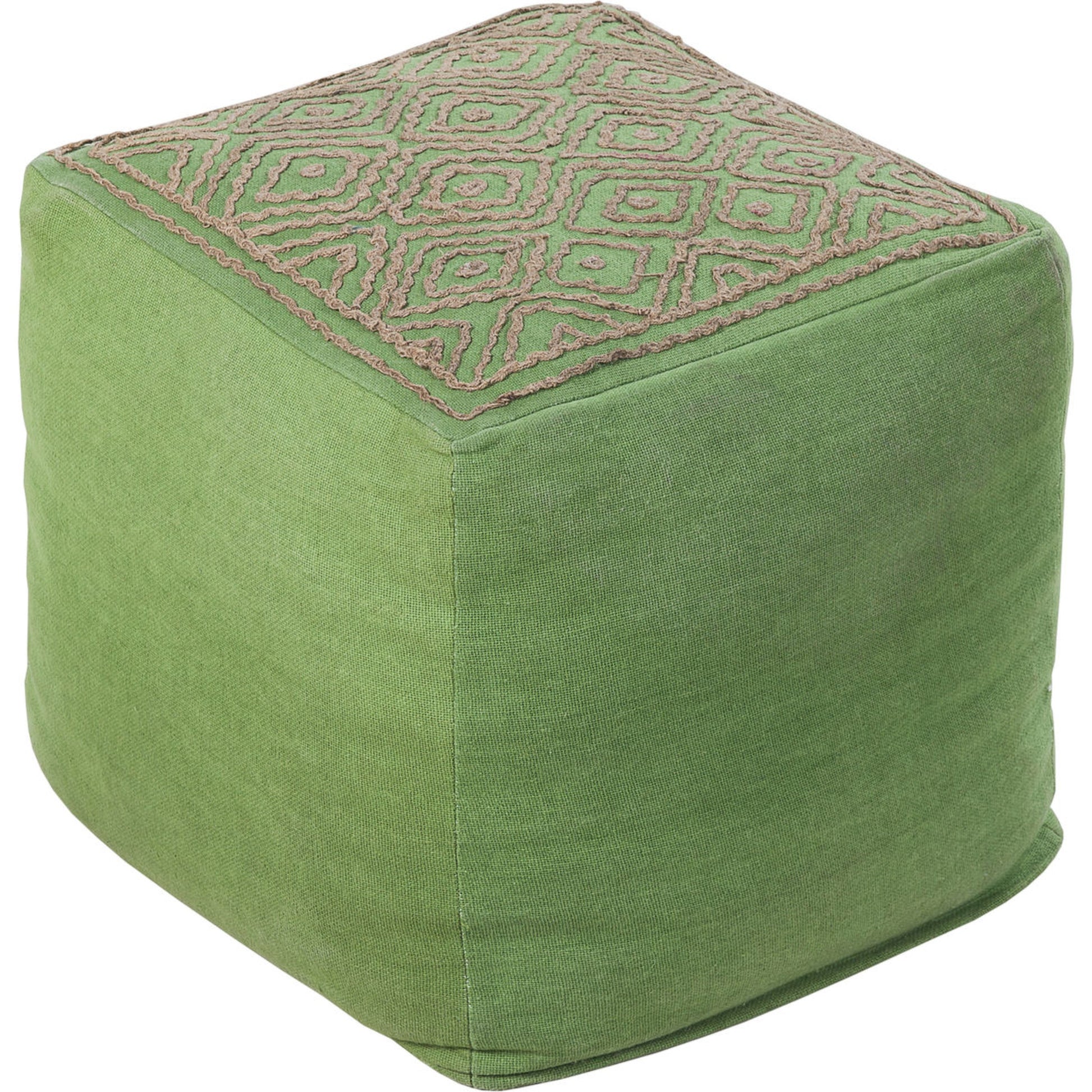 POUF-204 by Surya in navy, taupe. Made from 85% linen, 15% others in a modern style.