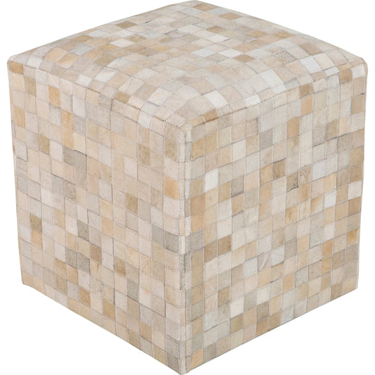 Appalachian Ottoman by Livabliss in ivory, mocha. Made from 100% leather in a modern style.