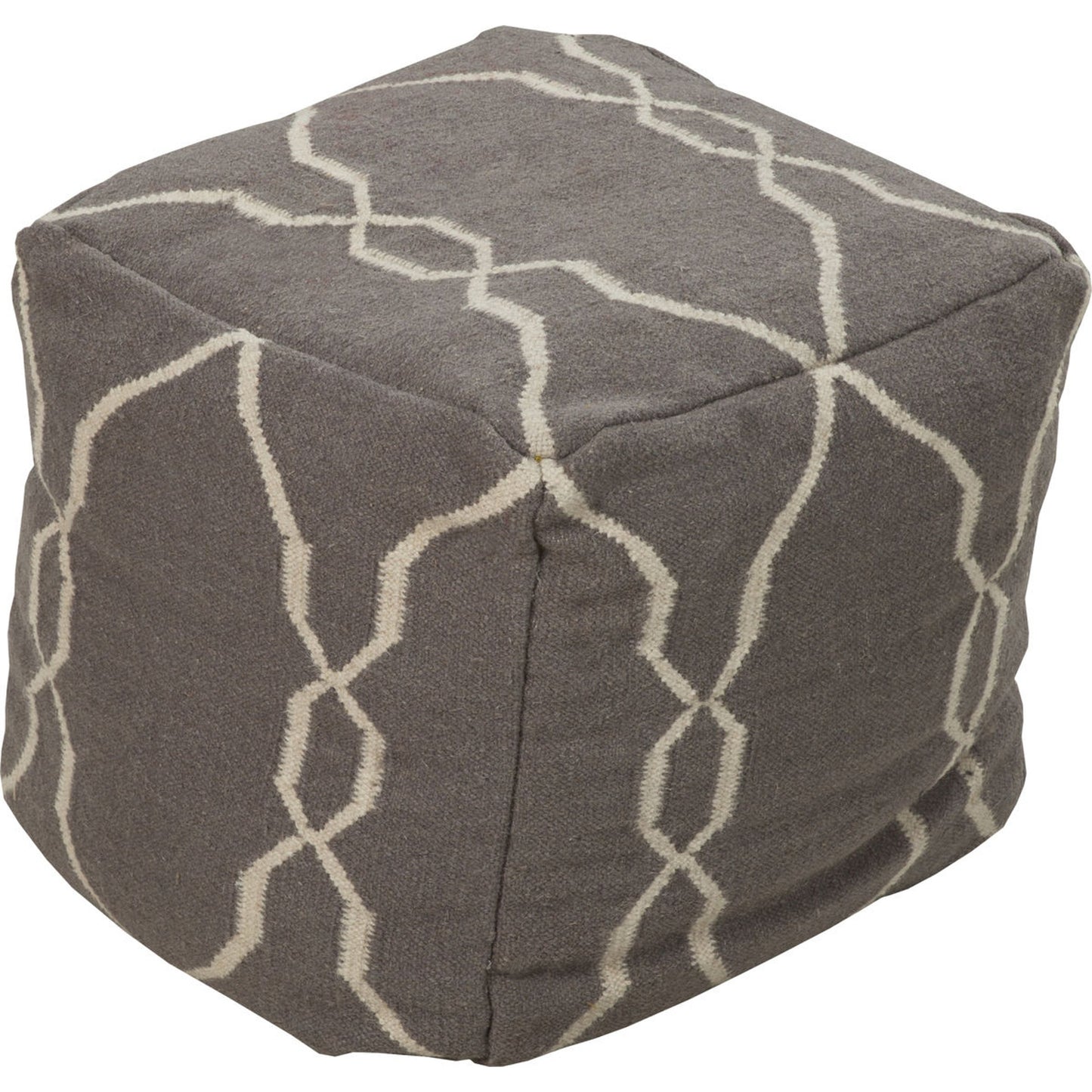 004 O-SURYA-POUF-24 | Primary Silo | Fallon - 33610 by Surya in gray, ivory. Made from 100% wool in a modern style.