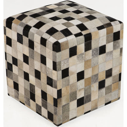 Appalachian Ottoman by Livabliss in ivory, mocha. Made from 100% leather in a modern style.