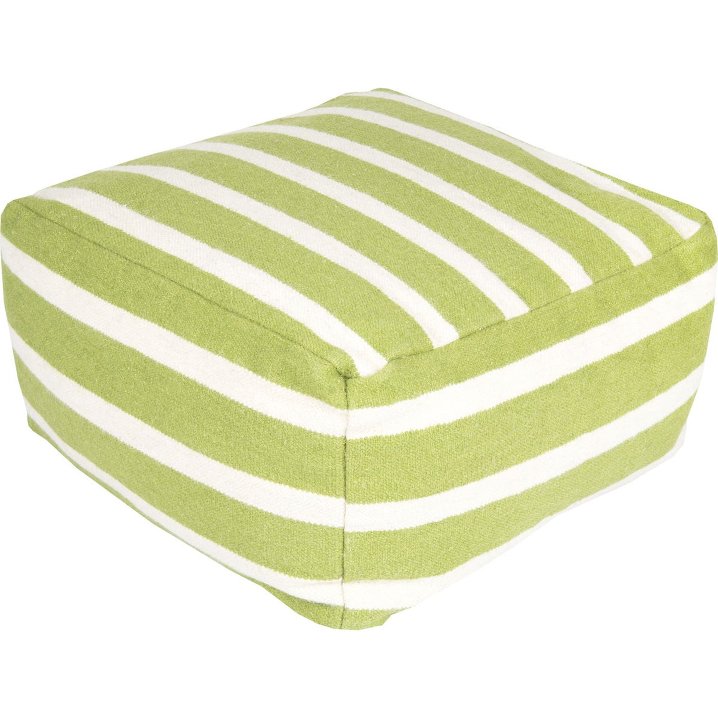 005 O-SURYA-POUF163-242413 | Primary Silo | Frontier - 19855 by Surya in lime, ivory. Made from 100% wool, 100% cotton in a modern style.