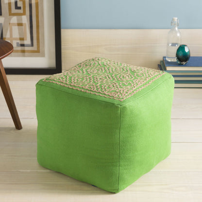 POUF-204 by Surya in navy, taupe. Made from 85% linen, 15% others in a modern style.