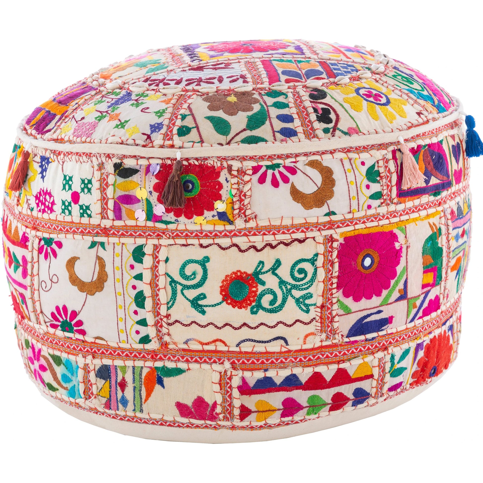 Karma - 20454 by Livabliss in ivory, cobalt, hot pink, sunflower, forest. Made from 100% cotton in a eclectic & global style.