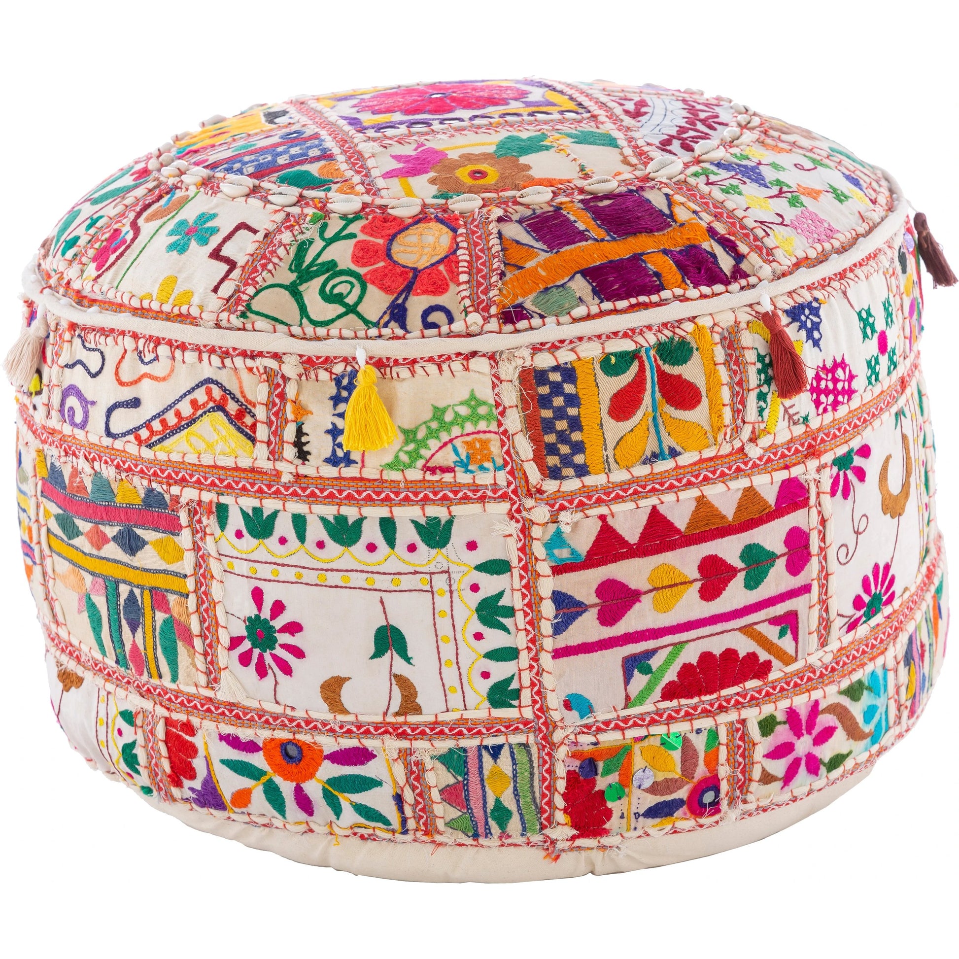 Karma - 20454 by Livabliss in ivory, cobalt, hot pink, sunflower, forest. Made from 100% cotton in a eclectic & global style.