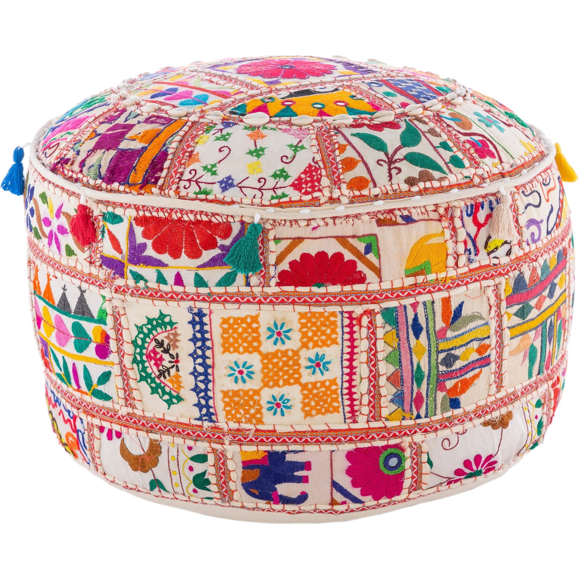 Karma - 20454 by Livabliss in ivory, cobalt, hot pink, sunflower, forest. Made from 100% cotton in a eclectic & global style.