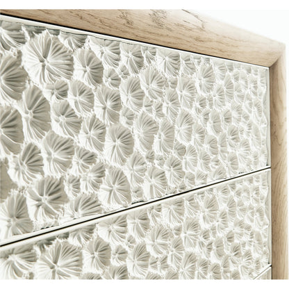 Water Pelagic Cast Metal Entertainment Console by Jonathan Charles in bleached oak. Made from oak, cast metal in a modern style.