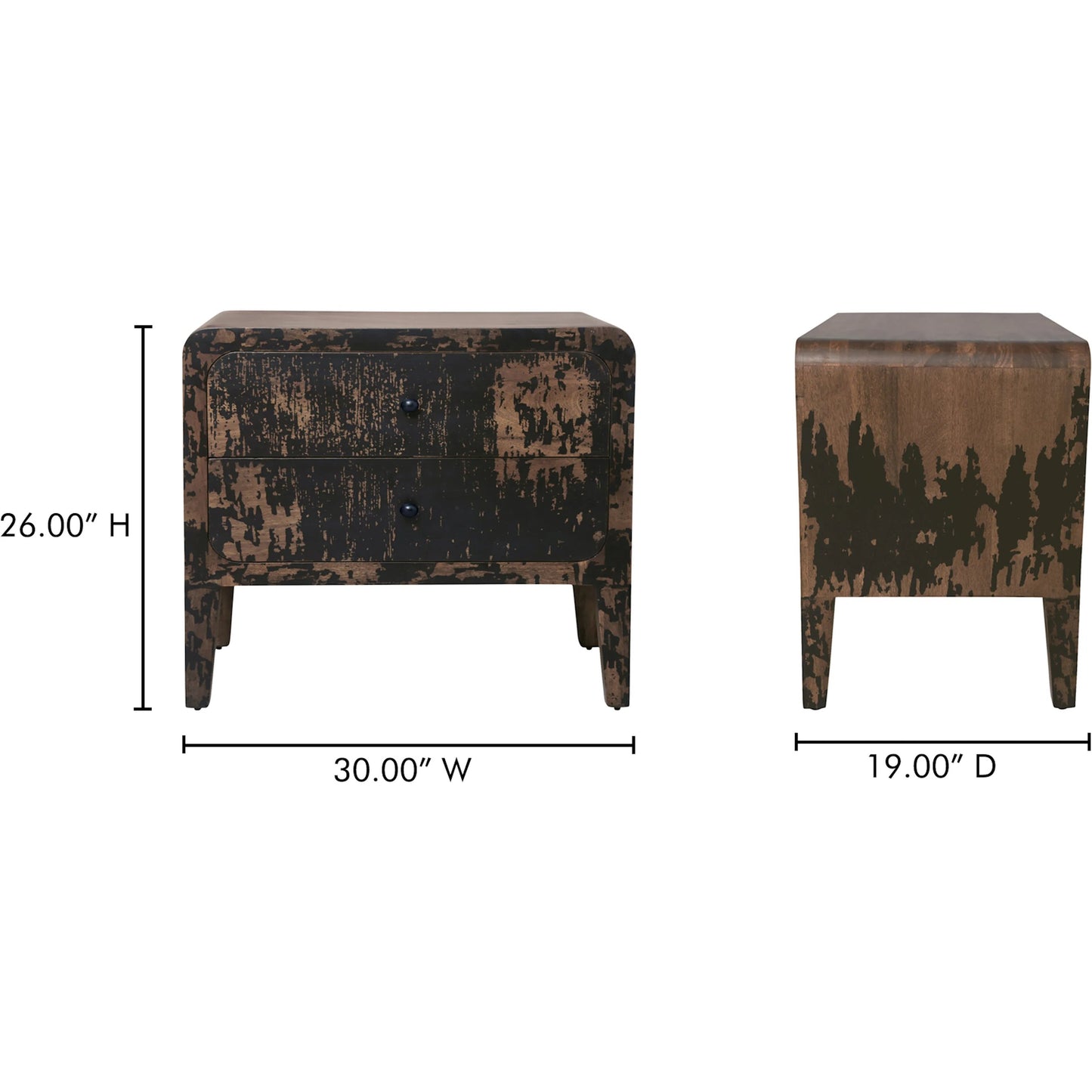 009 SI-2368110 | Additional Silo | Iris Nightstand by Moe's Home Collection in black. Made from mango wood, iron in a rustic style.