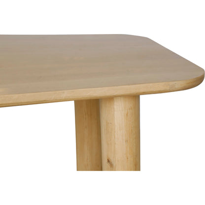 Anders Dining Table by Moe's Home Collection in natural oak. Made from fsc certified solid oak, plywood, iron in a transitional style.