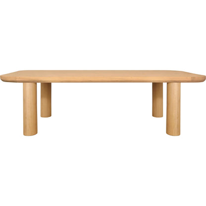 Anders Dining Table by Moe's Home Collection in natural oak. Made from fsc certified solid oak, plywood, iron in a transitional style.