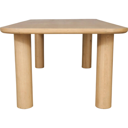 Anders Dining Table by Moe's Home Collection in natural oak. Made from fsc certified solid oak, plywood, iron in a transitional style.
