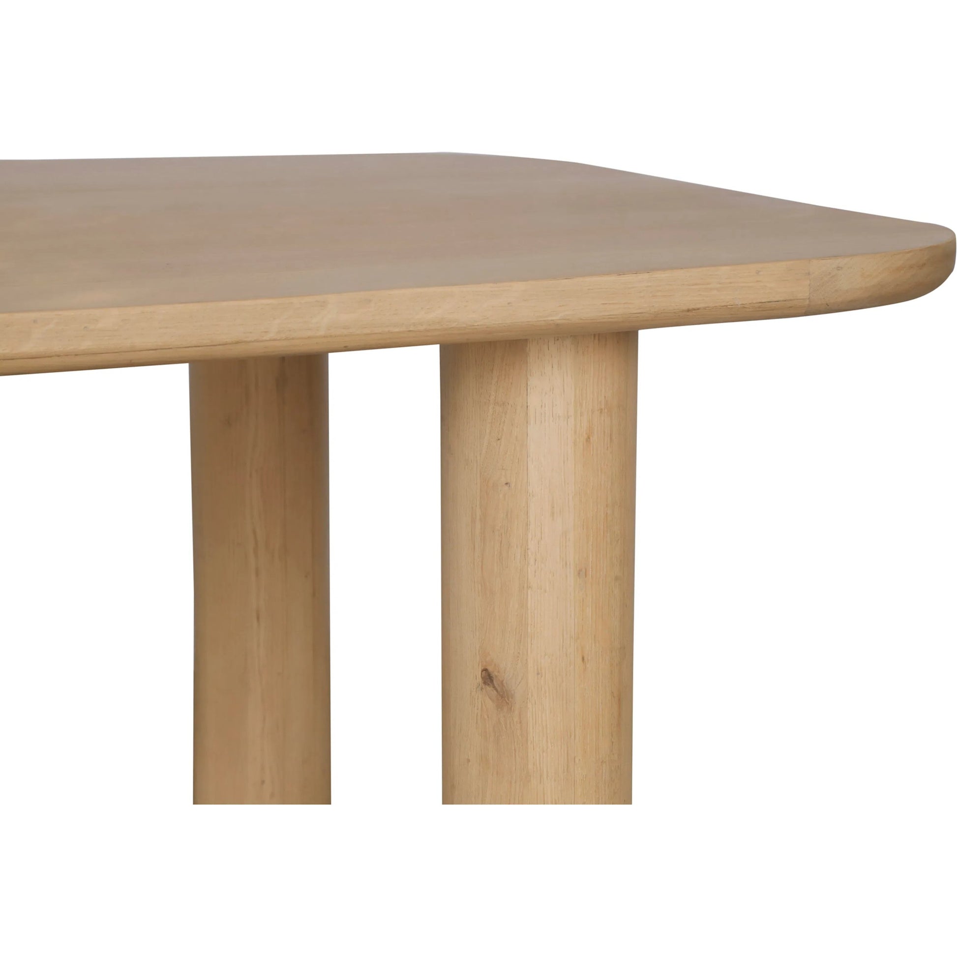 Anders Dining Table by Moe's Home Collection in natural oak. Made from fsc certified solid oak, plywood, iron in a transitional style.