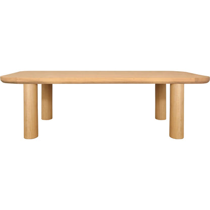 Anders Dining Table by Moe's Home Collection in natural oak. Made from fsc certified solid oak, plywood, iron in a transitional style.