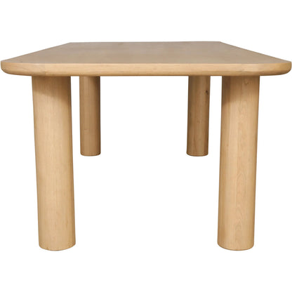 Anders Dining Table by Moe's Home Collection in natural oak. Made from fsc certified solid oak, plywood, iron in a transitional style.