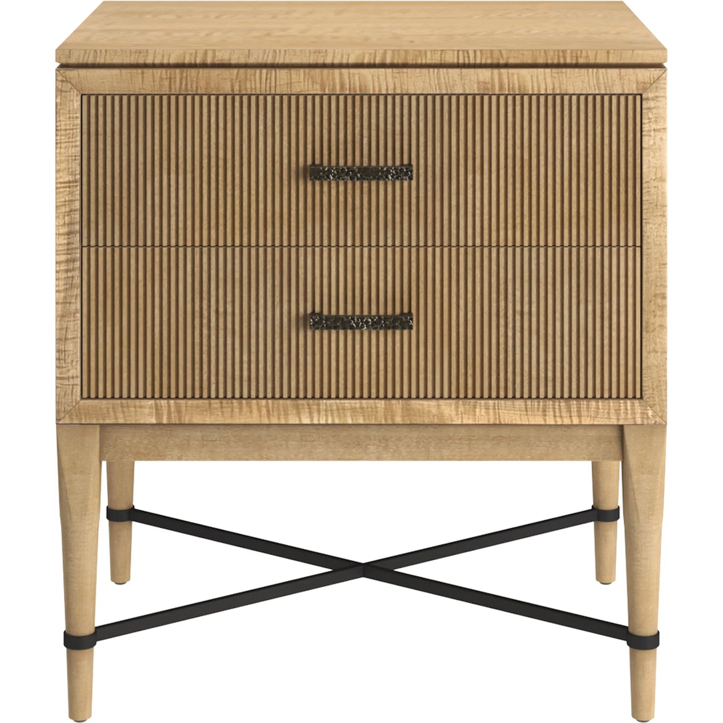 005 SI-2447954 | Additional Silo | Loft Reeded Nightstand by A.R.T. Furniture in natural maple. Made from poplar, rubberwood, figured maple veneer in a transitional style.
